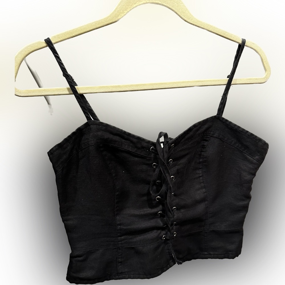 Forever 21 black Bustier-style crop top Size M